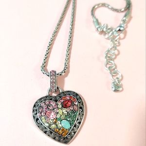 Brighton Multicolor Stones Voyage Hearth Pendant Necklace